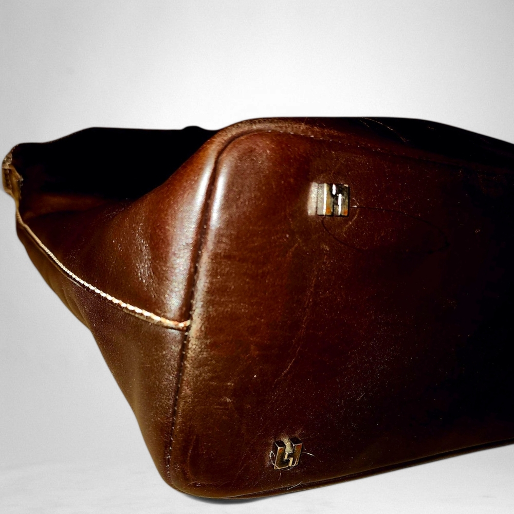 Lambertson Truex Classic Leather Hobo Bag in Dark Brown - Picture 5 of 12